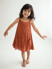 Burnt Orange with White Dots