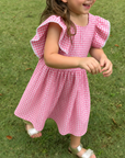 Butterfly Wings Dress - Pink Gingham