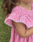 Butterfly Wings Dress - Pink Gingham