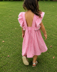 Butterfly Wings Dress - Pink Gingham