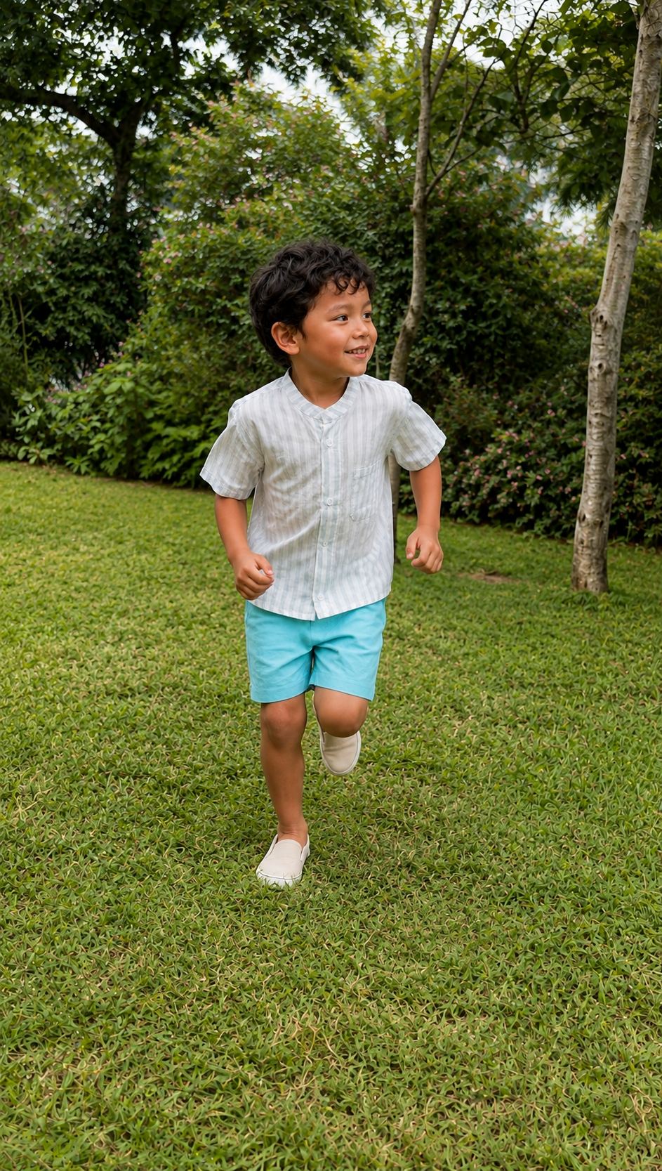 Wanderer Shirt - Light Green Stripe